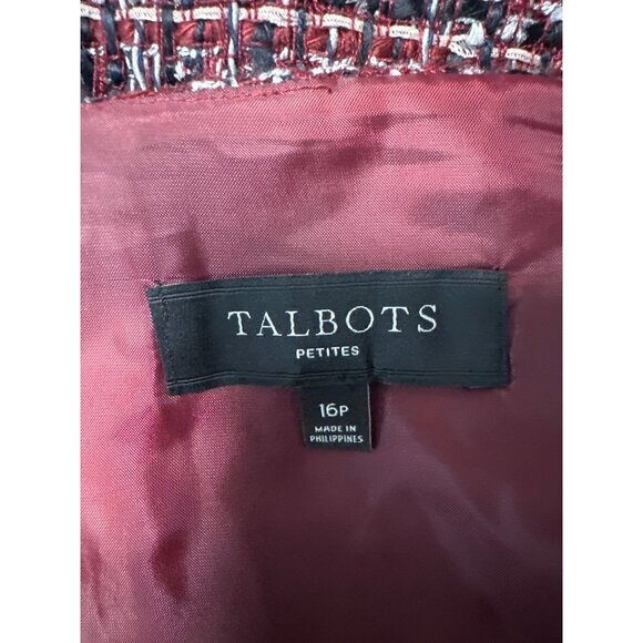 Talbots Petite Vintage-Style Tweed Skirt With Gold Buttons & Fringe Hem Sz 16P - Picture 7 of 11